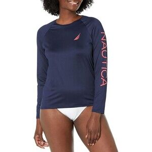 Nautica Standard Long Sleeve Rashguard UPF 30+ Uv Sun Protection Swim Shirt